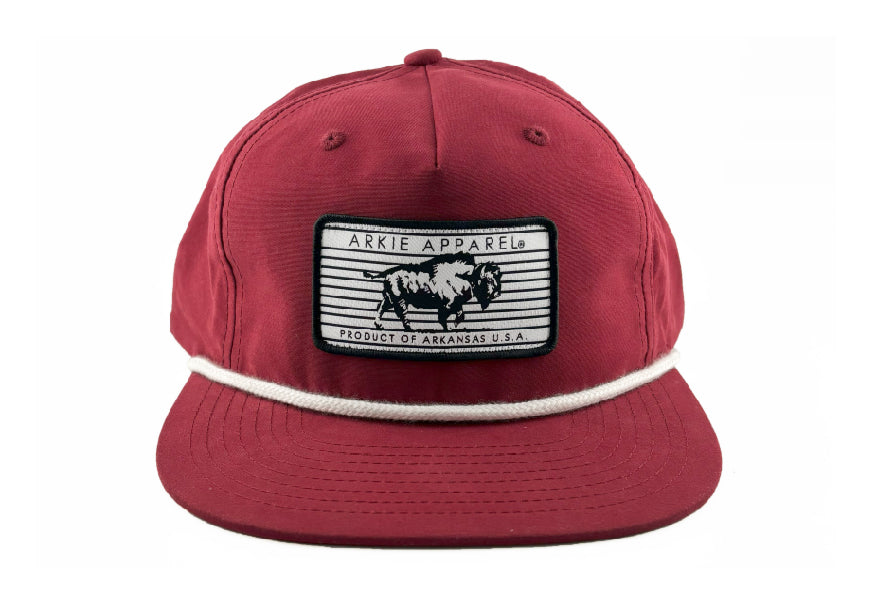 Buffalo Line Rope Hat - Cardinal/White