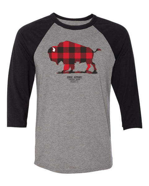 Buffalo Plaid - Baseball Tee by Arkie Apparel