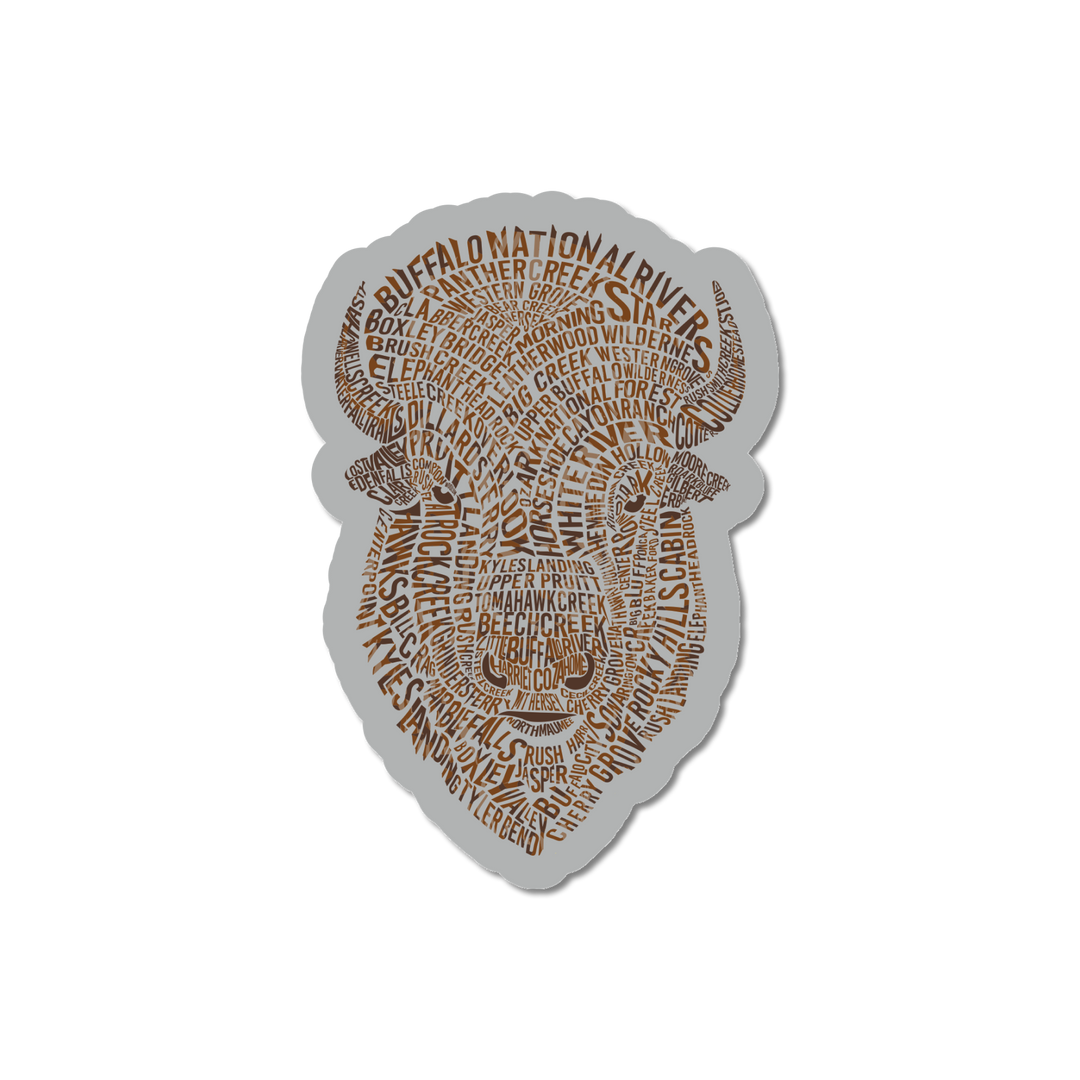 Buffalo Head Text - Decal