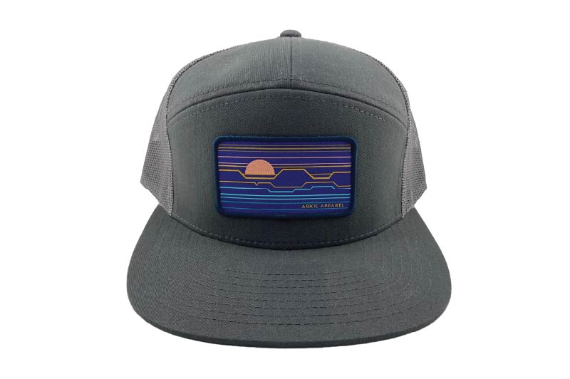 Sun Lines Patch Flatbill Hat - Charcoal/Charcoal