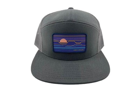 Sun Lines Patch Flatbill Hat - Charcoal/Charcoal