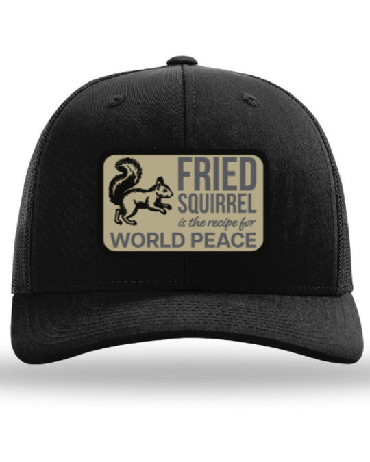 Squirrel World Peace Snapback Mesh Hat - Black