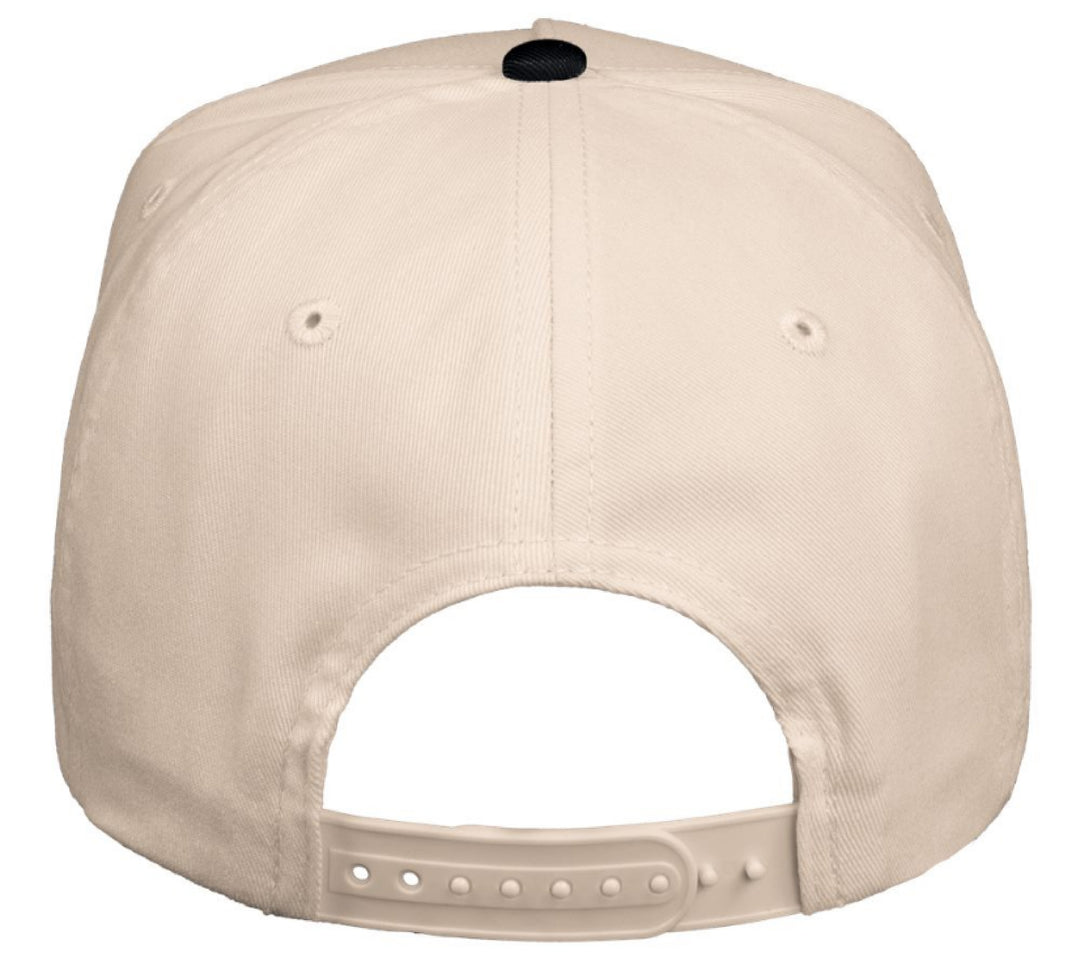 Squirrel World Peace Snapback Fabric Hat - Natural/Black