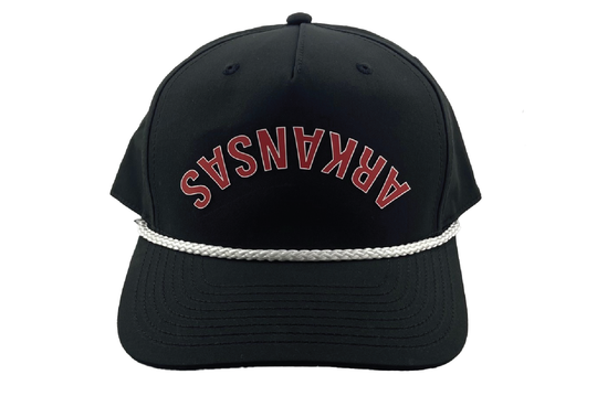 Arkansas Upside Down - Black / White Rope Hat