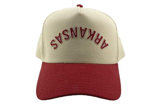 Arkansas Upside Down Cap - Cream / Red