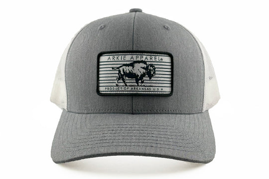 Buffalo Line Patch Snapback Hat - Heather Gray/White