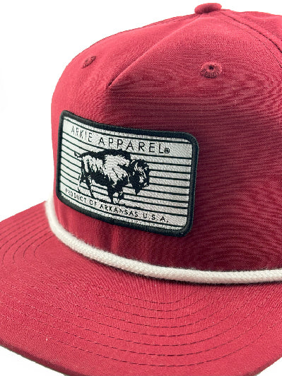 Buffalo Line Rope Hat - Cardinal/White