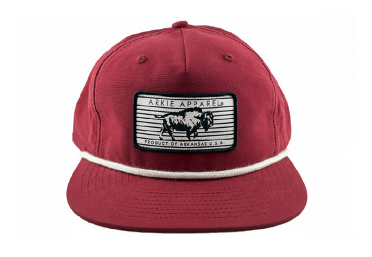 Buffalo Line Rope Hat - Cardinal/White