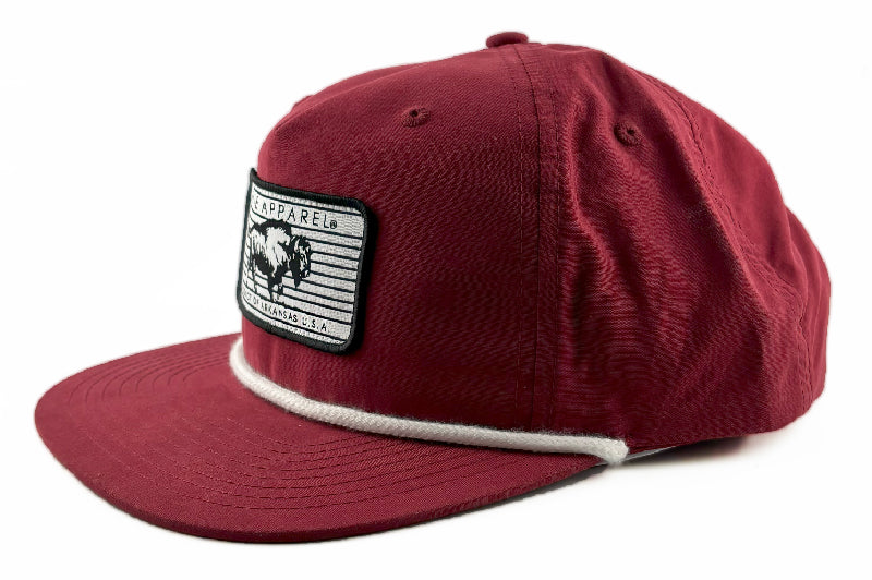 Buffalo Line Rope Hat - Cardinal/White