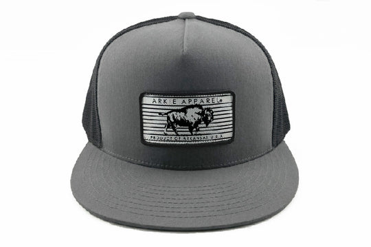 Buffalo Line Patch Flatbill Hat - Charcoal/Black