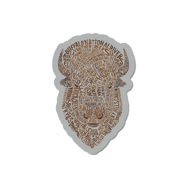 Buffalo Head Text - Decal