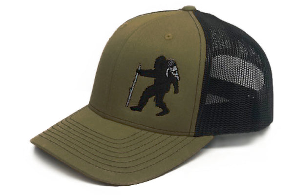 Sasquatch Snapback Hat - Olive/Black