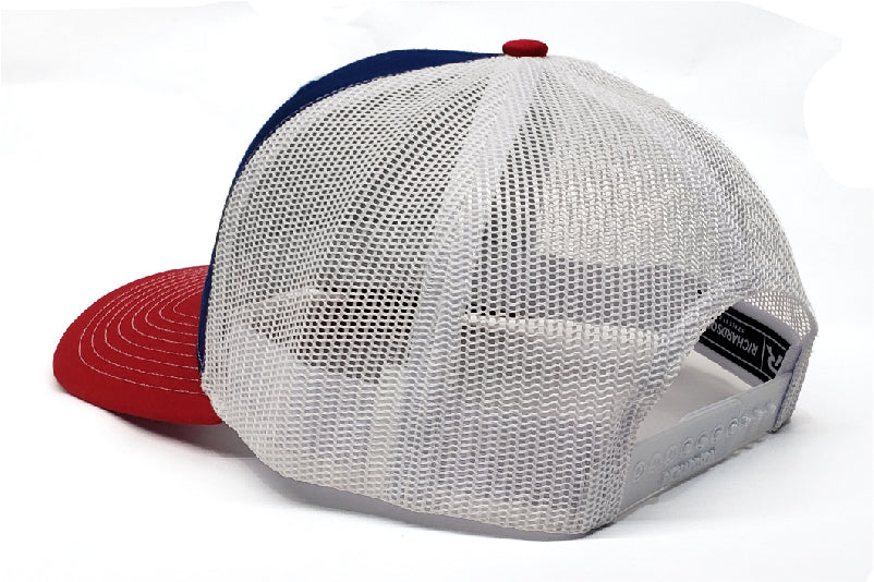 Mountain Logo Red/White/Blue by Snapback Hat - Arkie Apparel