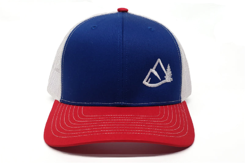Mountain Logo Snapback Apparel by Hat - Red/White/Blue Arkie
