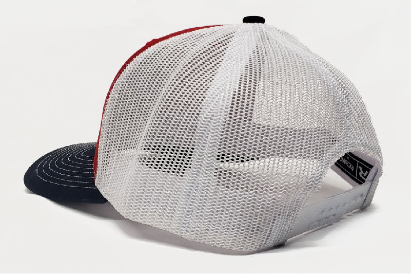 Mountain Logo Snapback Hat - Red/White/Navy