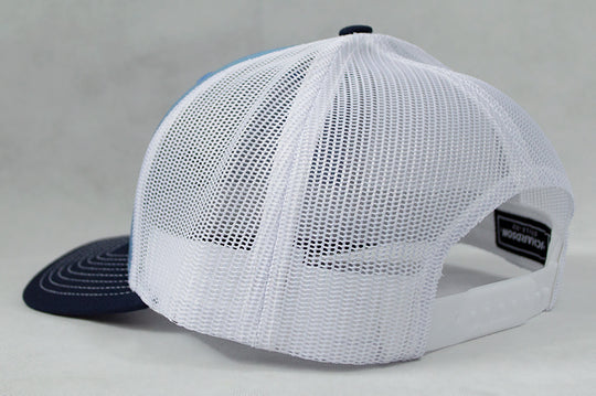 Flag Patch Snapback Hat - Light Blue/Navy/White