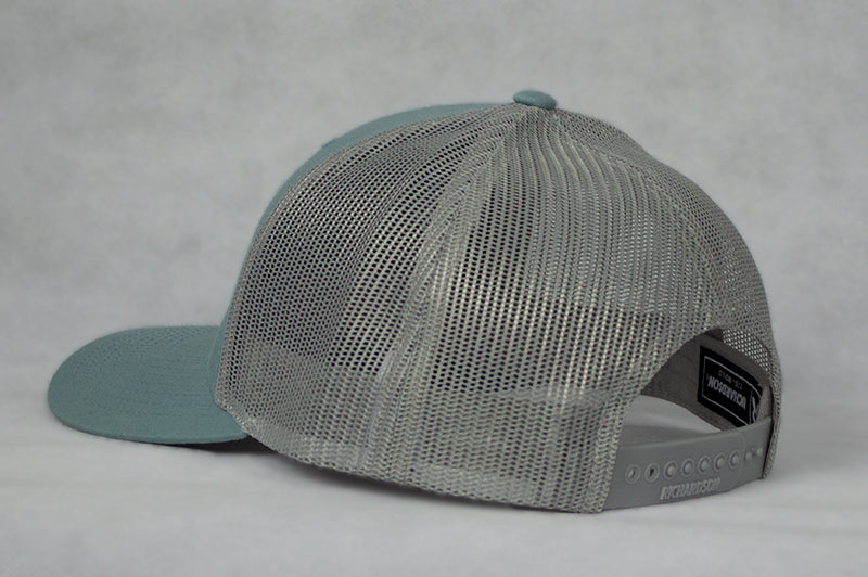 Mountain Logo Low Pro Snapback Hat - Smoke Blue/Light Gray